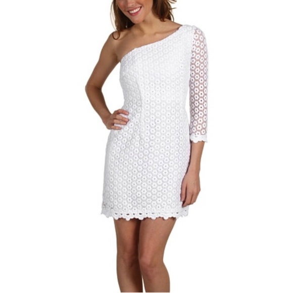 Lilly Pulitzer Sz 10 Dress Whitaker Resort White Truly Mini Daisy Lace - Picture 6 of 6